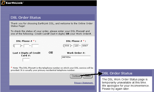 Earthlink.net example of Web Blooper