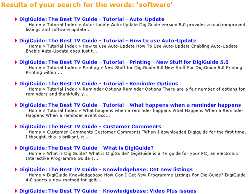 DigiGuide search results
