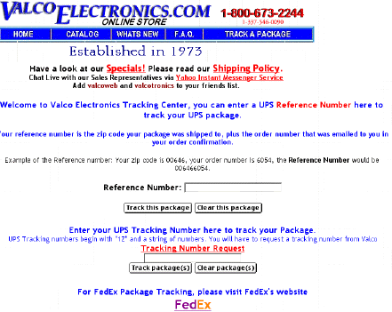 Valco example of Web Blooper